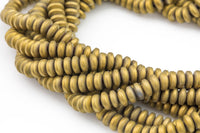 Mat-Finished gold Plated HEMATITE Beads. Flat Roundel. 4mm, 6mm, or 8mm. Full Strand 16".