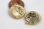 Buffalo Coin- Same front and back- High Quality Vermeil Plating- Tarnish Resistant- Real Gold plating- 2 Pieces per order