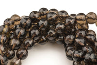 Natural Smokey Quartz Beads, Faceted Round, Full Strand 15.5 Inch Strand-5mm, 6mm, 8mm, 10mm, or 12mm beads Gemstone Beads