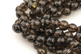 Natural Smokey Quartz Beads, Faceted Round, Full Strand 15.5 Inch Strand-5mm, 6mm, 8mm, 10mm, or 12mm beads Gemstone Beads