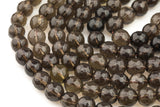 Natural Smokey Quartz Beads, Faceted Round, Full Strand 15.5 Inch Strand-5mm, 6mm, 8mm, 10mm, or 12mm beads Gemstone Beads