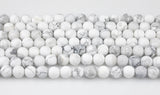 Natural White Howlite Beads Matte White Howlite 4mm 6mm 8mm 10mm 12mm - Wholesale Bulk Pricing- Full 15.5 Inch AAA Quality AAA Quality