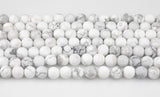 Natural White Howlite Beads Matte White Howlite 4mm 6mm 8mm 10mm 12mm - Wholesale Bulk Pricing- Full 15.5 Inch AAA Quality AAA Quality