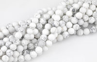 Natural White Howlite Beads Matte White Howlite 4mm 6mm 8mm 10mm 12mm - Wholesale Bulk Pricing- Full 15.5 Inch AAA Quality AAA Quality