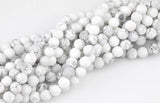 Natural White Howlite Beads Matte White Howlite 4mm 6mm 8mm 10mm 12mm - Wholesale Bulk Pricing- Full 15.5 Inch AAA Quality AAA Quality