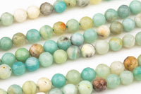 Natural AMAZONITE Best Quality faceted round sizes, -Full Strand 15.5 inch Strand, 4mm, 6mm, 8mm, 12mm, or 14mm Beads AAA Quality