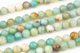 Natural AMAZONITE Best Quality faceted round sizes, -Full Strand 15.5 inch Strand, 4mm, 6mm, 8mm, 12mm, or 14mm Beads AAA Quality