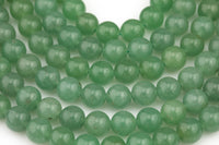 Natural Green Aventurine Adventrine, High Quality in Round, 4mm, 6mm, 10mm, 12mm- Full 15.5 Inch Strand- Smooth Gemstone Beads