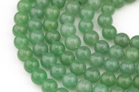 Natural Green Aventurine Adventrine, High Quality in Round, 4mm, 6mm, 10mm, 12mm- Full 15.5 Inch Strand- Smooth Gemstone Beads