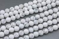 Natural Wholesale Faceted White Howlite Beads Jasper Faceted Round 4mm 6mm 8mm 10mm 12mm - Full 15.5 Inch Strand Gemstone Beads