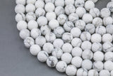 Natural Wholesale Faceted White Howlite Beads Jasper Faceted Round 4mm 6mm 8mm 10mm 12mm - Full 15.5 Inch Strand Gemstone Beads