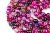 Fusia Banded Agate, High Quality in Faceted Round, 8-10mm