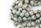 Natural Sky Mountain Blue Kiwi Jasper, High Quality in Faceted Round- 4mm, 6mm, 8mm, 10mm, 12mm, 14mm- Full Strand 16 inches Gemstone Beads