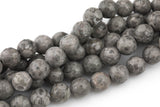 Natural Gray Mai Jasper High Quality in Faceted Round Gemstone Beads
