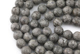 Natural Gray Mai Jasper High Quality in Faceted Round Gemstone Beads