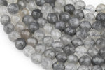 Natural Cloudy Quartz High Quality in Faceted Round-Full Strand 15.5 inch Strand, 4mm, 6mm, 8mm, 12mm, or 14mm Beads AAA Quality