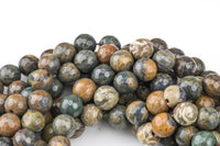 Natural Waterstone Jasper, High Quality in Faceted Round, 6mm, 8mm, 10mm, 12mm -Full Strand 15.5 inch Strand Gemstone Beads