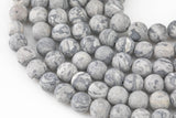 Natural Matte Gray Picasso Jasper Beads Grade AAA 6mm 8mm 10mm 12mm Loose Beads Full Strand 15.5-16" AAA Quality Gemstone Beads