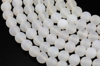 Natural Matte Cream Agate, High Quality -Full Strand 15.5 inch Strand, 4mm, 6mm, 8mm, 12mm, or 14mm Beads AAA Quality Gemstone Beads