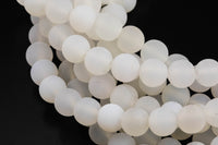 Natural Matte Cream Agate, High Quality -Full Strand 15.5 inch Strand, 4mm, 6mm, 8mm, 12mm, or 14mm Beads AAA Quality Gemstone Beads