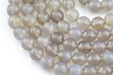 Natural Gray Agate, High Quality in Faceted Round, 4mm, 6mm, 8mm, 10mm, 12mm- Single strand or Wholesale Bulk-Full Strand 15.5 inch Strand