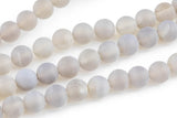 Natural Gray Agate, High Quality in Matte Round- 4mm, 6mm, 8mm, 10mm, 12mm Gemstone Beads