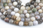 Natural Bamboo Agate, High Quality in Faceted Round 6mm 8mm 10mm-Full Strand 15.5 inch Strand- Gemstone Beads
