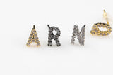Initial Earrings Stud Dainty Letter Earring Gold, White Gold and Gunmetal- Monogram Alphabet Post Small Gold Initial A -Z Gift-Sold in Pairs