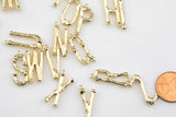 1 pc Bamboo Letters Alphabet Initial- Letter Bamboo charms Brass pendant - Real Gold Plating