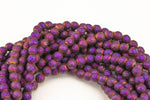 Matte Purple Hematite Faceted Round 8mm 10mm