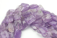 Natural Pink Amethyst- Faceted Rectangle Beads- High Quality- 3 sizes- Full Strand 16" - 22 Pieces Gemstone Beads