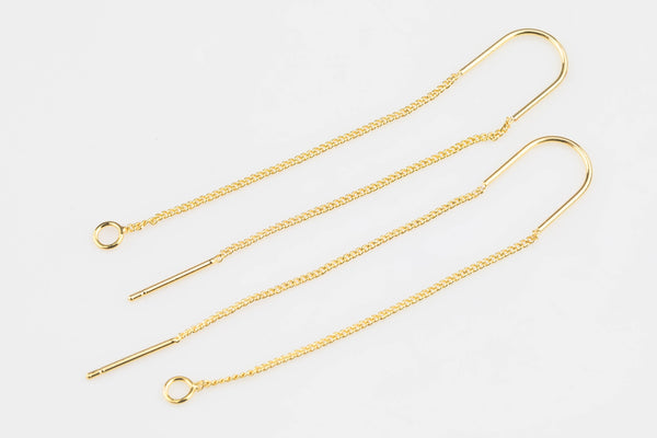 Gold Filled Threader Earrings Findings- 2.5 inches- 1 pair per order