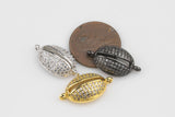 Cowrie Shell CZ Gold, Gunmetal, White Gold Pave Pendant- 11x20mm