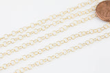 Gold Filled Texturized Round Chain, 3.4mm, Wholesale, BULK Low Price, Chain by foot Permanent Jewelry Chain