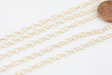 Gold Filled Texturized Round Chain, 3.4mm, Wholesale, BULK Low Price, Chain by foot Permanent Jewelry Chain