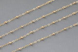 14kt Gold Filled 1.5mm Satellite Chain - Cable Chain with 2mm Balls - Chain for Permanent Jewelry - USA made-xc Permanent Jewelry Chain