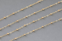 14kt Gold Filled 1.5mm Satellite Chain - Cable Chain with 2mm Balls - Chain for Permanent Jewelry - USA made-xc Permanent Jewelry Chain