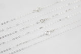 Made in USA 925 SS Necklace Sterling Silver 1.0-1.5mm Flat Cable Chain Necklace 14" 16" 18" 20"