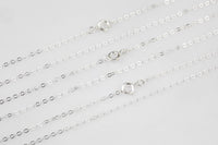 Made in USA 925 SS Necklace Sterling Silver 1.5mm Flat Cable Chain Necklace 14" 16" 18" 20"