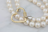 Knotted Freshwater Pearl With Screw Clasp- 19 inches- 9-10mm AAA Pearls