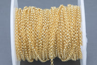 Gold Filled 2mm Rolo Chain, Wholesale, USA Made, Chain by foot Permanent Jewelry Chain