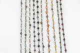 Gemstone Gunmetal Pyrite Rosary Style Necklace- Minimalist- Light and dainty- Select your length in Menu