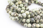 Natural Rare Grass Jasper Beads Grade AAA Round 6mm, 8mm, 10mm, 12mm, 14mm- Full 15.5 Inch Strand Smooth Gemstone Beads