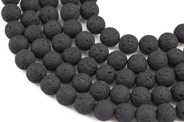 Natural Lava Rocks Diffuser Oil Round Beads - Lava Beads for Essential Oil - A Qual Full 15.5" Strand 4mm 6mm 8mm 10mm 12mm 14mm -Wholesale