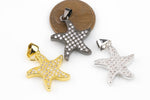 Starfish Charm Pave High Quality- All colors 16mm