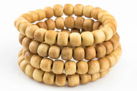 Matte Wood Bracelet- One size fits all- On strong stretchy string- 10mm- Stackable