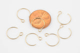Gold Filled Earring Hoop Ear Wire 13mm - 14/20 Gold Filled- USA Product 6 pieces per order- 3 pairs