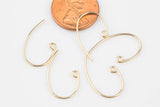 Gold Filled Bass Clef Ear wire Ball End- 14/20 Gold Filled- USA Product-20mm- 4 pieces per order- 2 pairs