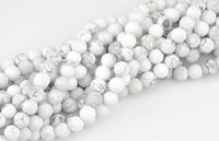 Natural White Howlite Beads Matte White Howlite 4mm 6mm 8mm 10mm 12mm - Wholesale Bulk Pricing- Full 15.5 Inch AAA Quality AAA Quality