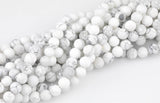Natural White Howlite Beads Matte White Howlite 4mm 6mm 8mm 10mm 12mm - Wholesale Bulk Pricing- Full 15.5 Inch AAA Quality AAA Quality